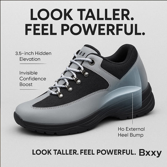 BXXY Men Hidden Height Increasing Shoes Premium Lace Up Comfort Sneakers