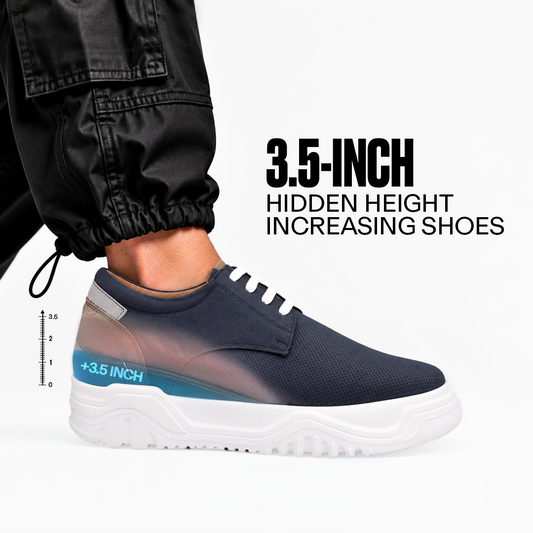 BXXY Mens Invisible 9 CM Elevator Shoes Lightweight Height Increasing Shoes - Blue