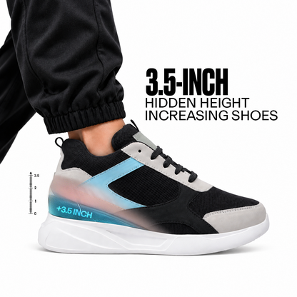 BXXY Mens Invisible Height Increasing Shoes Up To 9 CM Hidden Height Boost - Black