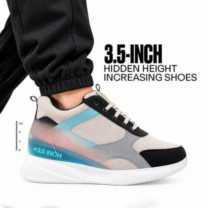 BXXY Mens Invisible Height Increasing Shoes Up To 9 CM Hidden Height Boost - Grey