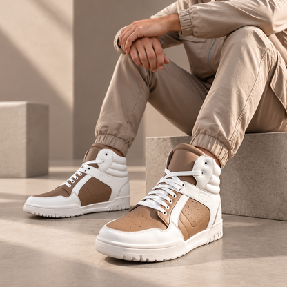BXXY 9 CM Hidden Height Increasing Sneakers for Men - Beige