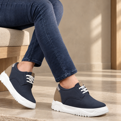BXXY Mens Invisible 9 CM Elevator Shoes Lightweight Height Increasing Shoes - Blue
