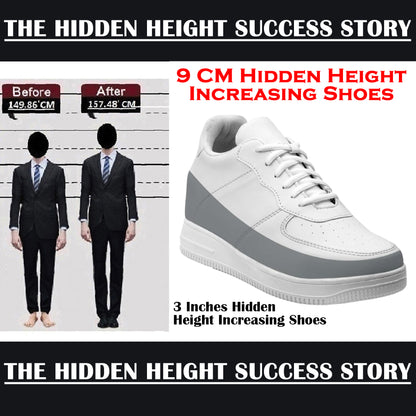 Mens Premium Casual Elevator Shoes 3 Inch Height Gain and All-Day Comfort