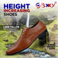 Men/s Height Increasing Derby Faux Upper Formal Wear Black Lace Up Shoes