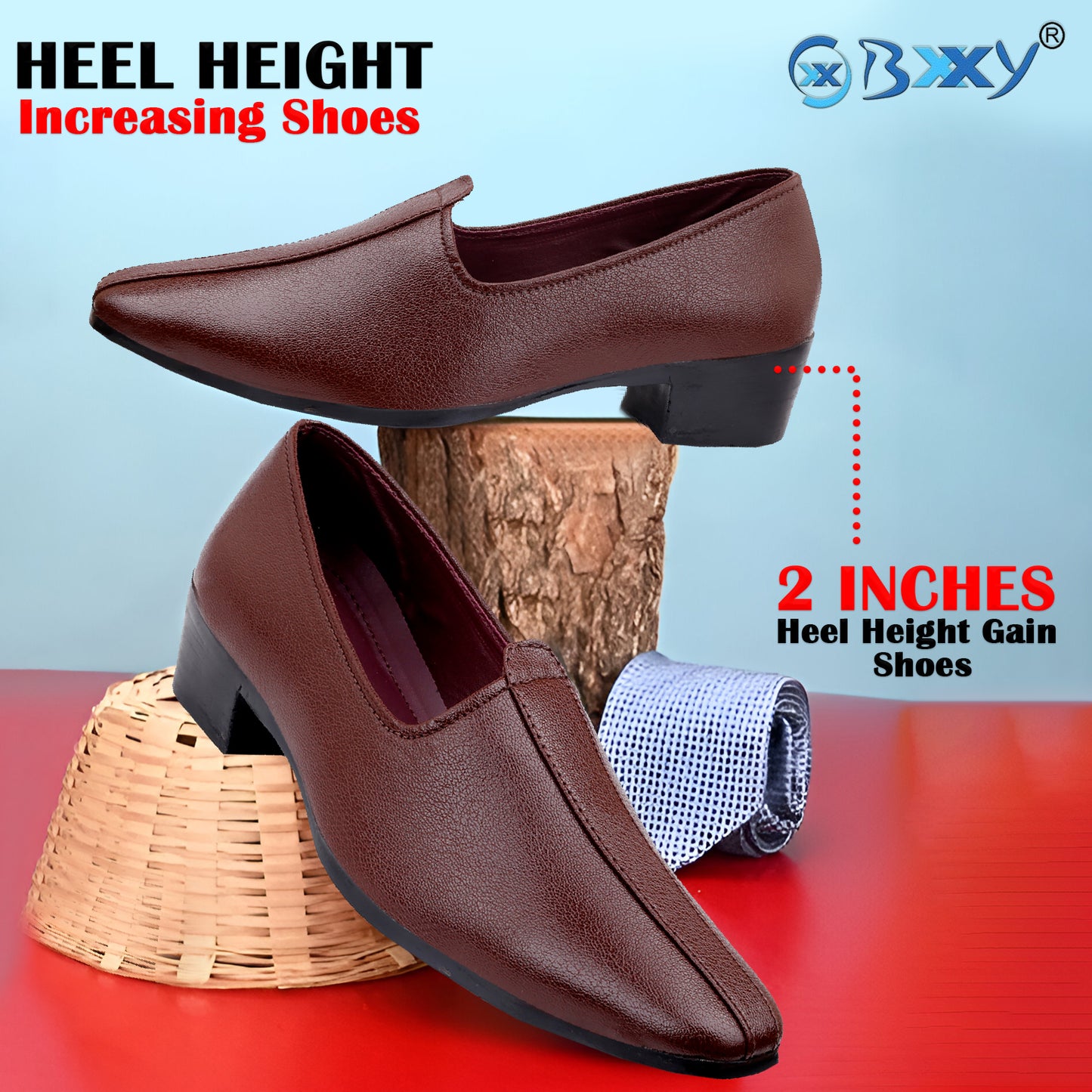 BXXY 2 Inch Height Increasing Men's Traditional Casual Punjabi Jutti