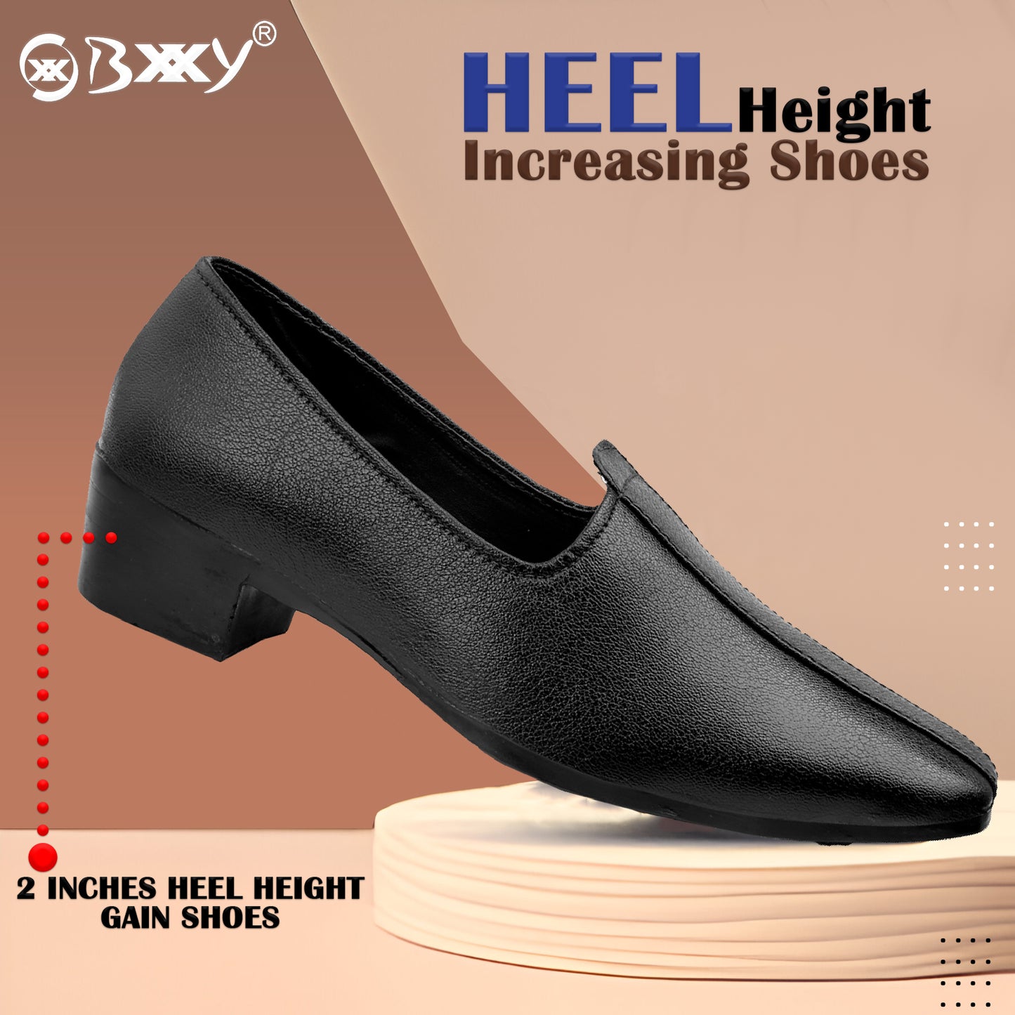 BXXY 2 Inch Height Increasing Men's Traditional Casual Punjabi Jutti