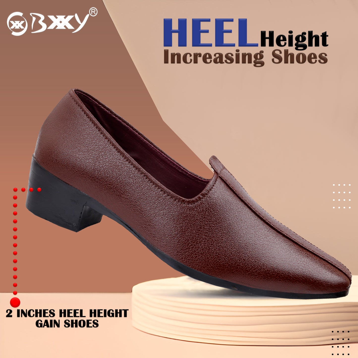 BXXY 2 Inch Height Increasing Men's Traditional Casual Punjabi Jutti
