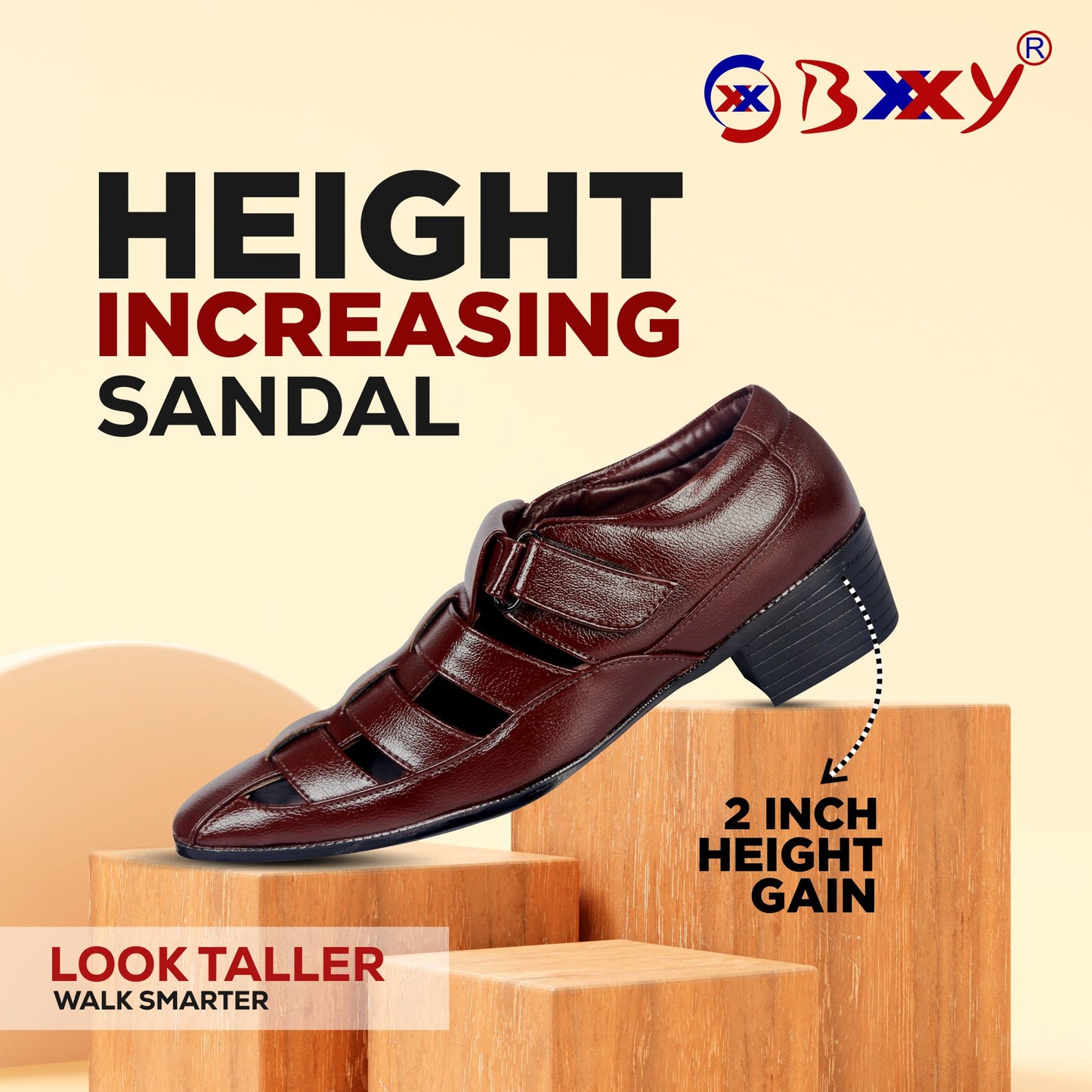 Bxxy Men's Height Increasing Casual Roman Stylish Sandals