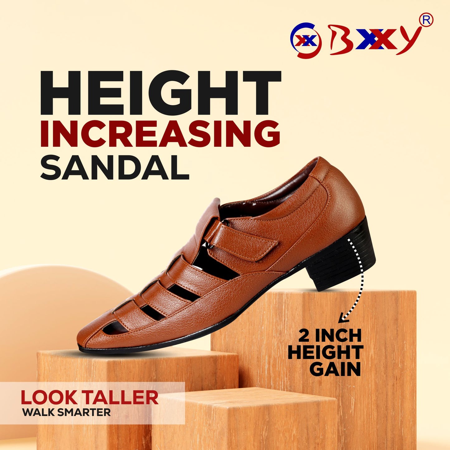Bxxy Men's Height Increasing Casual Roman Stylish Sandals