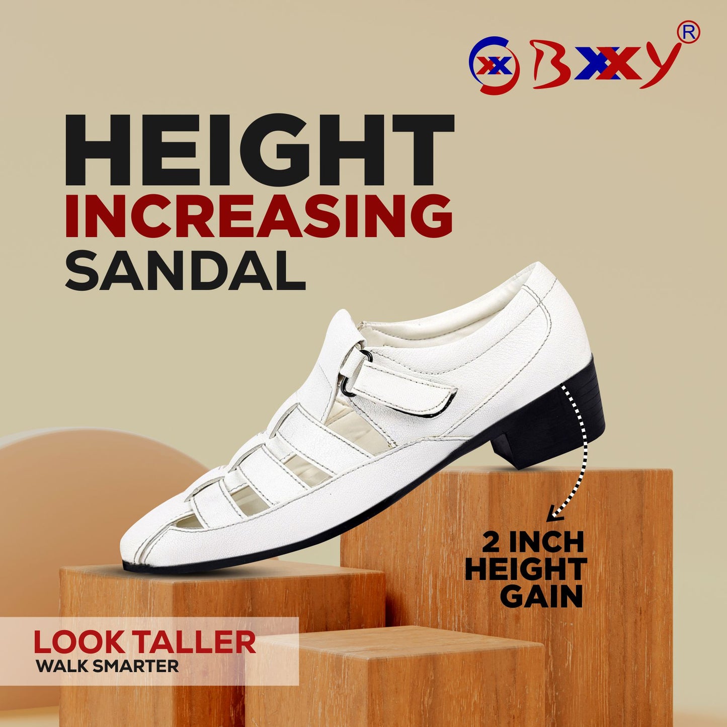 Bxxy Men's Height Increasing Casual Roman Stylish Sandals
