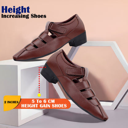 Bxxy Men's 2 inch Height Increasing Formal Roman Sandals