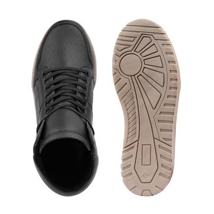 Bxxy Mens 9 CM Hidden Height Increasing High Top Sneakers -Black