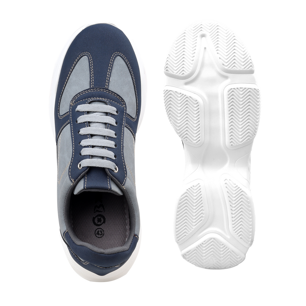 BXXY Mens Hidden Height Increasing Sports Shoes 9CM Lift Sneakers - Blue