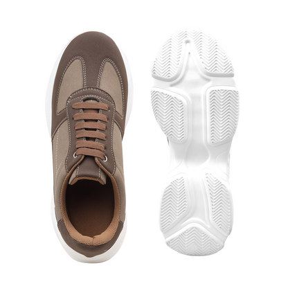 BXXY Mens Hidden Height Increasing Sports Shoes 9CM Lift Sneakers - Brown