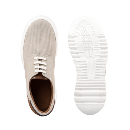 BXXY Mens Invisible 9 CM Elevator Shoes Lightweight Height Increasing Shoes - Beige
