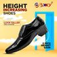 Men/s Height Increasing Faux Leather Oxford Semi Brogue Formal Black Lace-Up Shoes