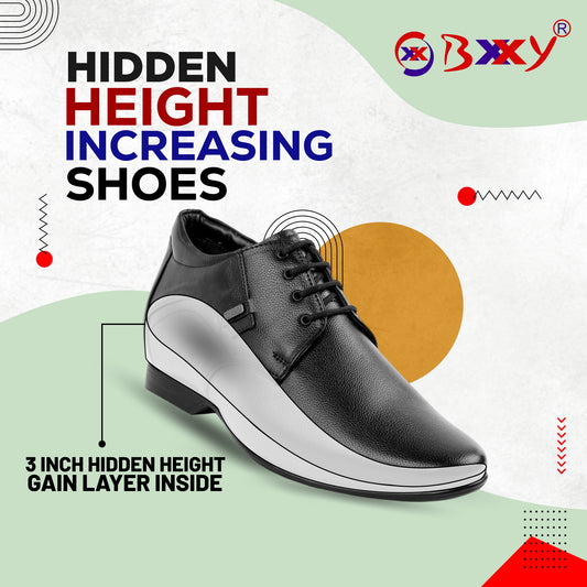 BXXY Men's 3 Inch Height Increasing Formal Lace-up Shoes