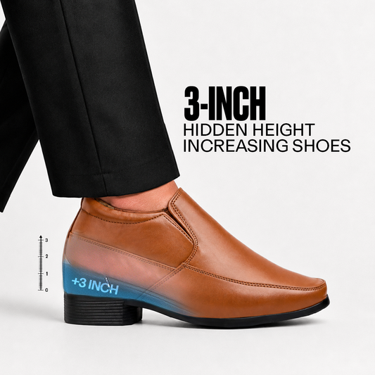 Formal Slip-on Shoes Tan - 3 Inches (7.62CM)