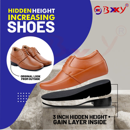 BXXY Men's 9 cm (3 Inch) Hidden Height Increasing Formal Shoes