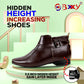 BXXY 3.5 Inch Height Increasing Formal and Casual Pu Leather Derby Boots for All Ocassions