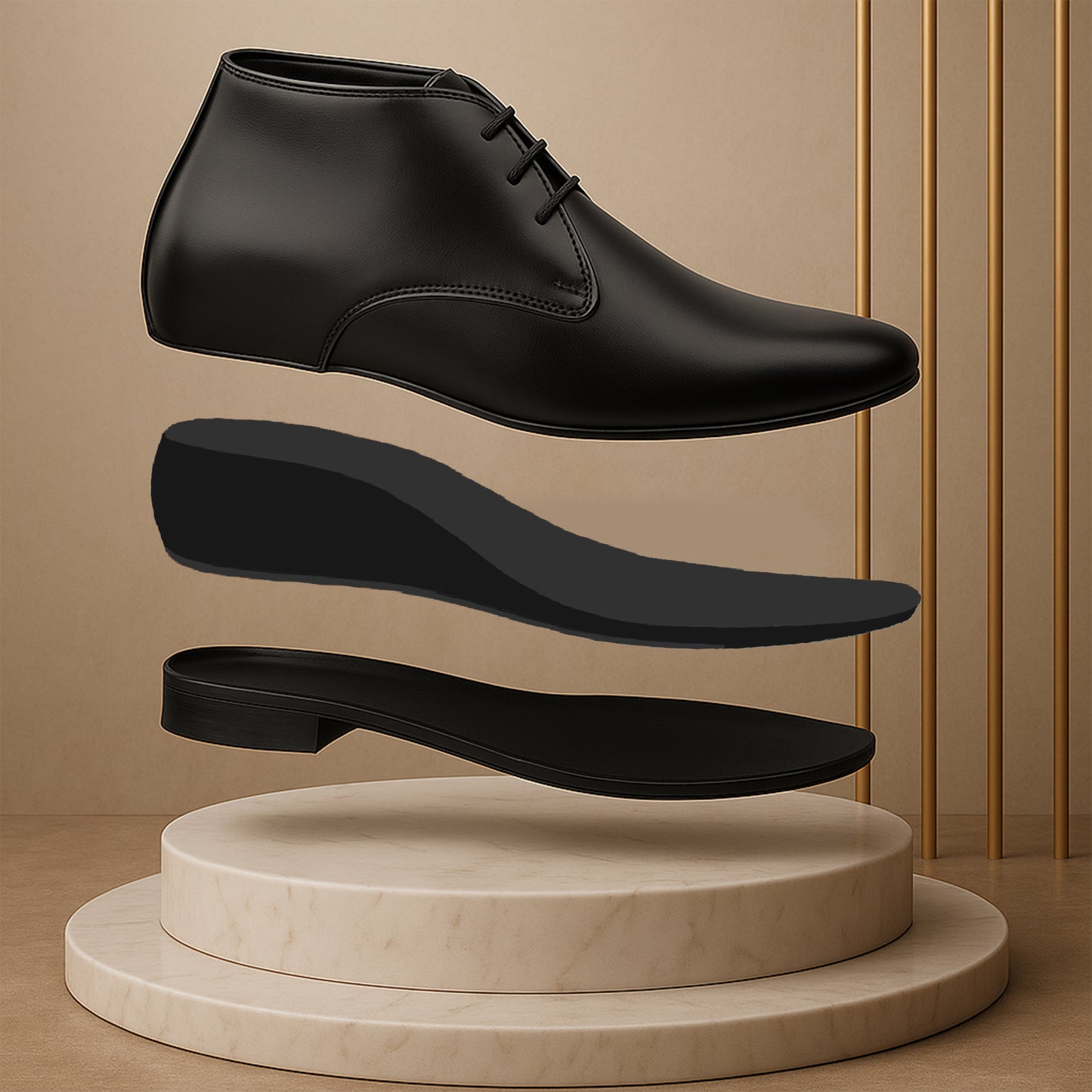 BXXY Hidden Height Increasing Lace-Up Derby Shoes 3.5 Inch