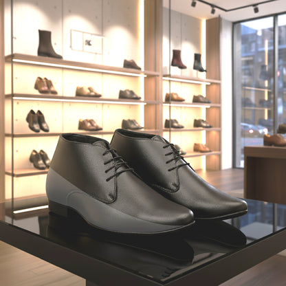 BXXY 9 cm Hidden Height Increasing Formal Derby Boots for Men