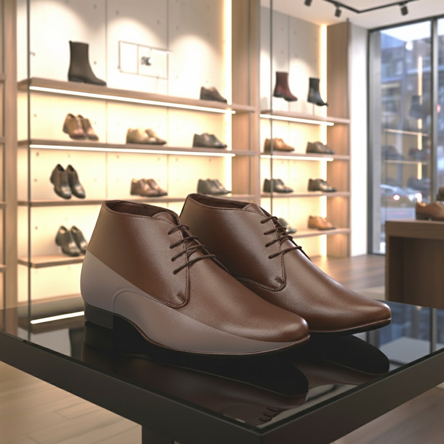 BXXY Hidden Height Increasing Lace-Up Derby Shoes 3.5 Inch