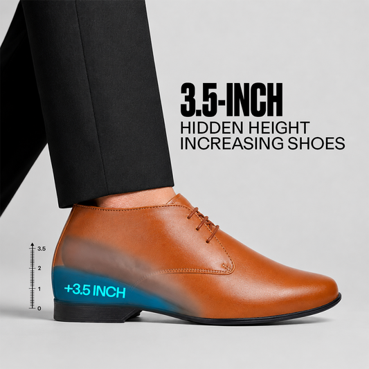 Lace-Up Derby Shoes Tan - 9 cm (3.5 Inch)