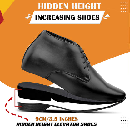 9 cm (3.5 Inch) Hidden Height Increasing Lace-Up Derby Shoes