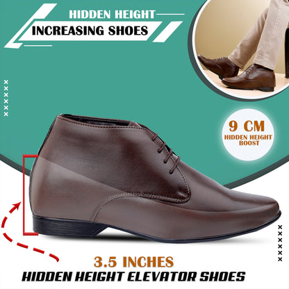 BXXY 9 cm Hidden Height Increasing Formal Derby Boots for Men