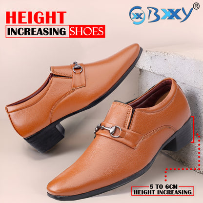 BXXY Men's Formal Height Increasing Slip-On Buckle Shoes