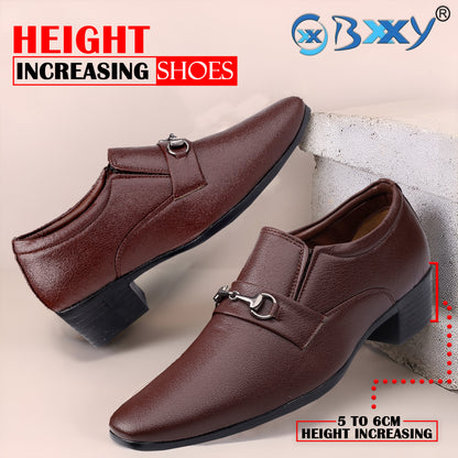 BXXY Men's Formal Height Increasing Slip-On Buckle Shoes