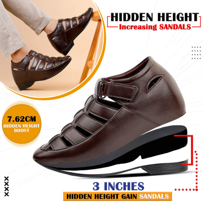 Men's 3 Inch Elevator Roman Sandals