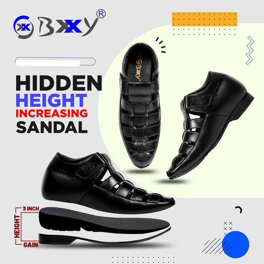 BXXY 3 Inch Hidden Height Increasing Casual Roman Sandals For Men