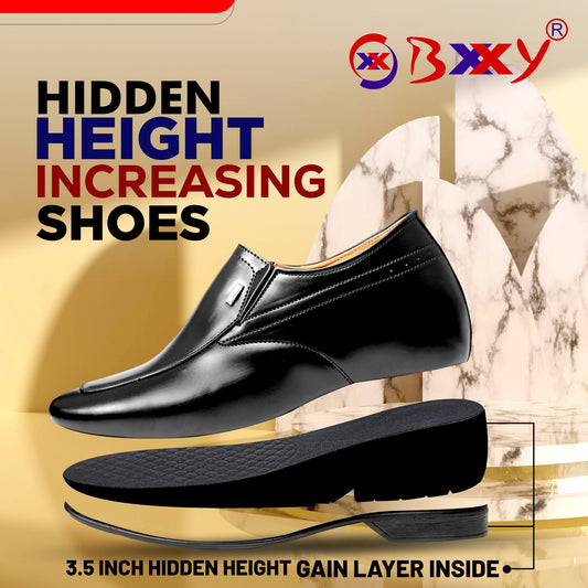 BXXY 9 cm (3.5 Inch) Elevator Office Wear Slip-on Dress Shoes For Men