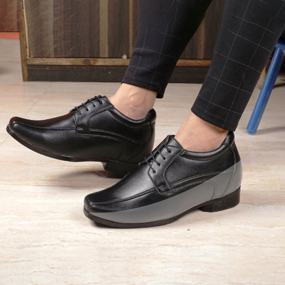 Mens 3 Inches Hidden Height Elevator Partywear Lace up Formal Shoes