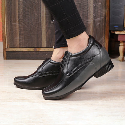 Mens 3 Inches Hidden Height Elevator Partywear Lace up Formal Shoes