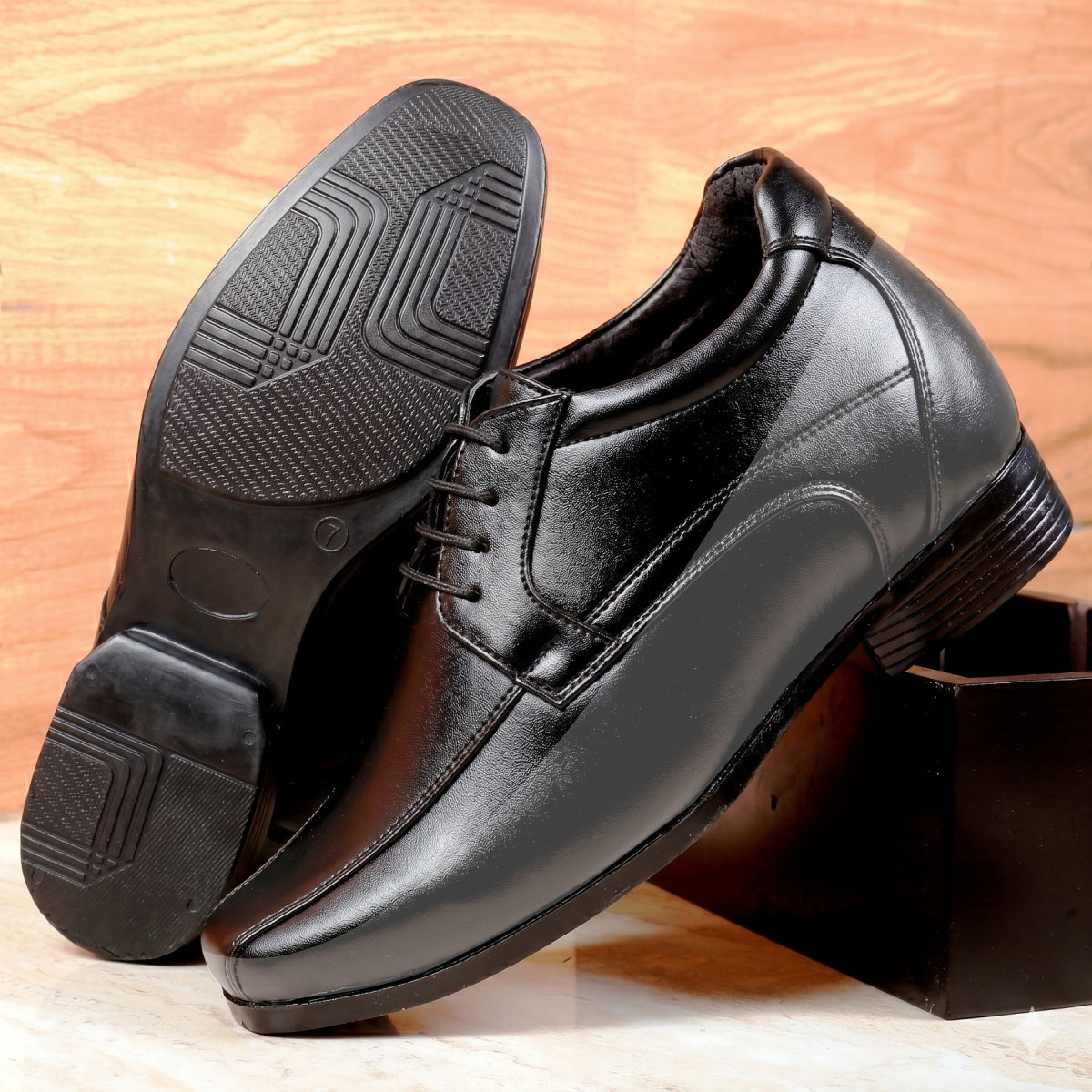 Mens 3 Inches Hidden Height Elevator Partywear Lace up Formal Shoes