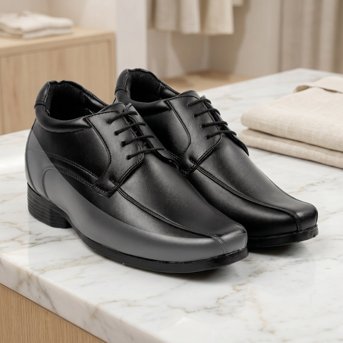 Mens 3 Inches Hidden Height Elevator Partywear Lace up Formal Shoes