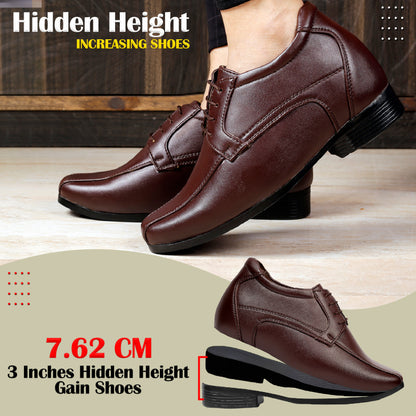Bxxy's 3 Inches Hidden Height Premium Lace-up Shoes