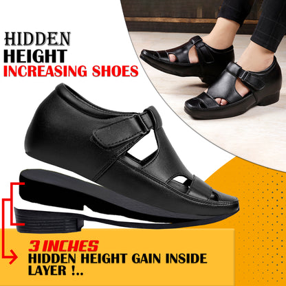 BXXY Comfort Height Sandals Invisible 7.62 CM Lift for Everyday Wear