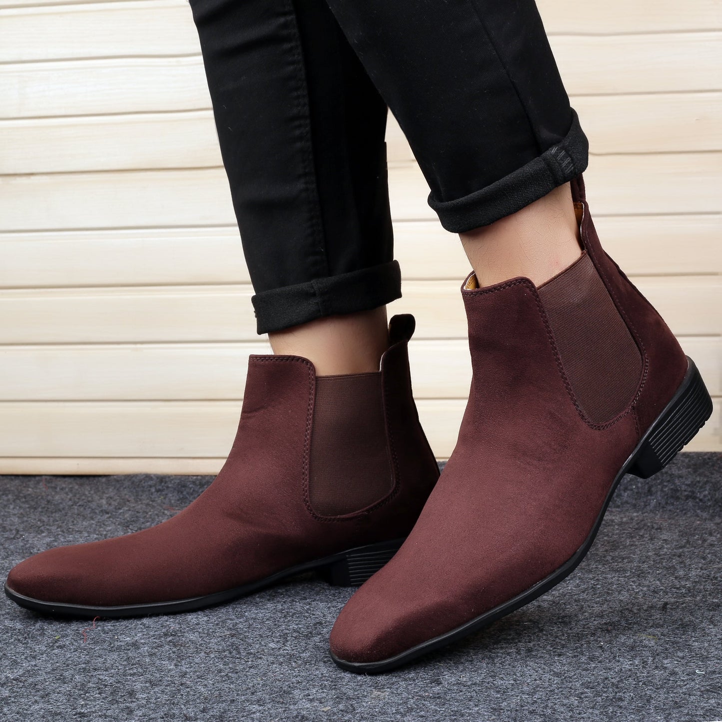 Men's Vegan Suede Material Formal & Casual Party Wear Chelsea Boots