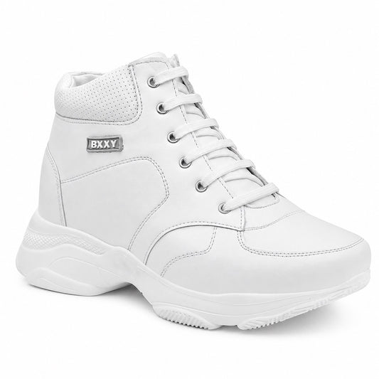 Lace-Up Boots White - 3 Inches (7.62CM)