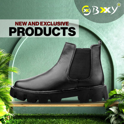Bxxy's Faux Leather Slip-on Boots for Men