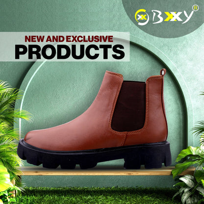 Bxxy's Faux Leather Slip-on Boots for Men