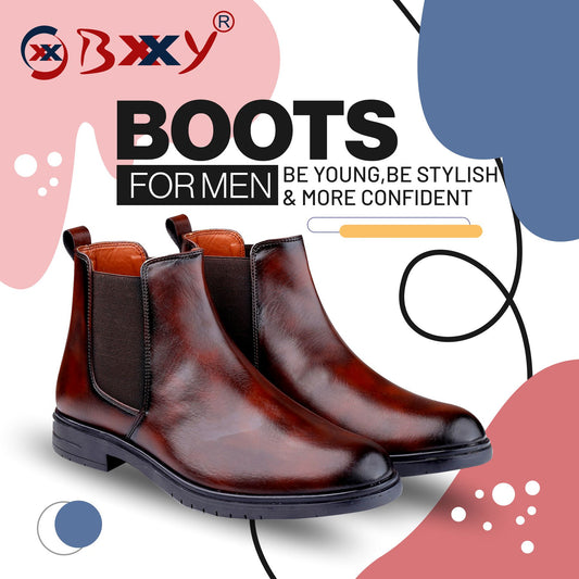 Bxxy Slip-on Ankle Stylish Boots for Men