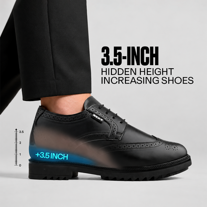 Brogue Lace-up Shoes Black - 3.5 Inches (9CM)