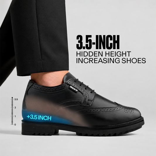 Brogue Lace-up Shoes Black - 3.5 Inches (9CM)
