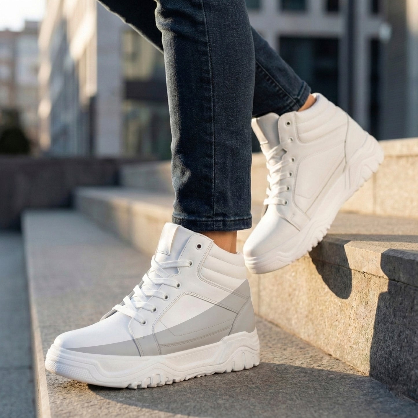 Mens Hidden Height Boost Boots 9.5 CM Increase with Premium Design