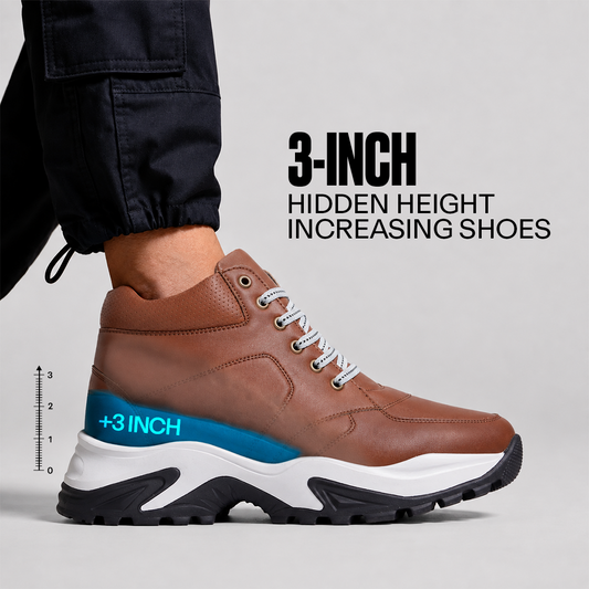 Stylish Lace-Up Shoes Tan - 3-Inch (7.62CM)